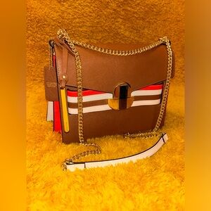 Cromia Maeva Genuine Italian Saffiano Leather Crossbody Satchel